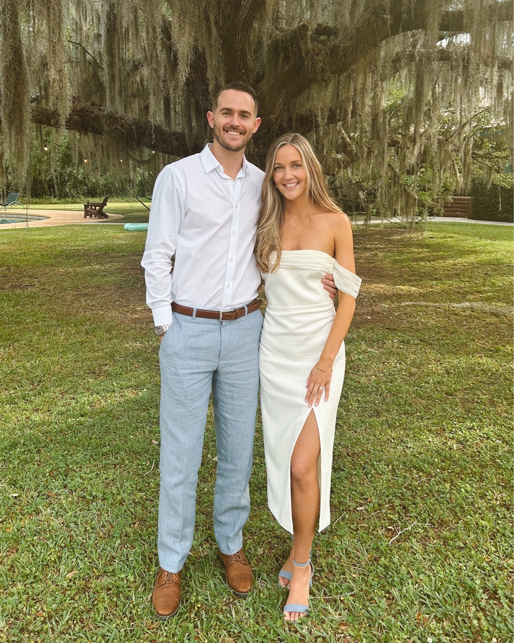 Rehearsal dinner bride and groom outfits 🤍 

#LTKmens #LTKwedding
