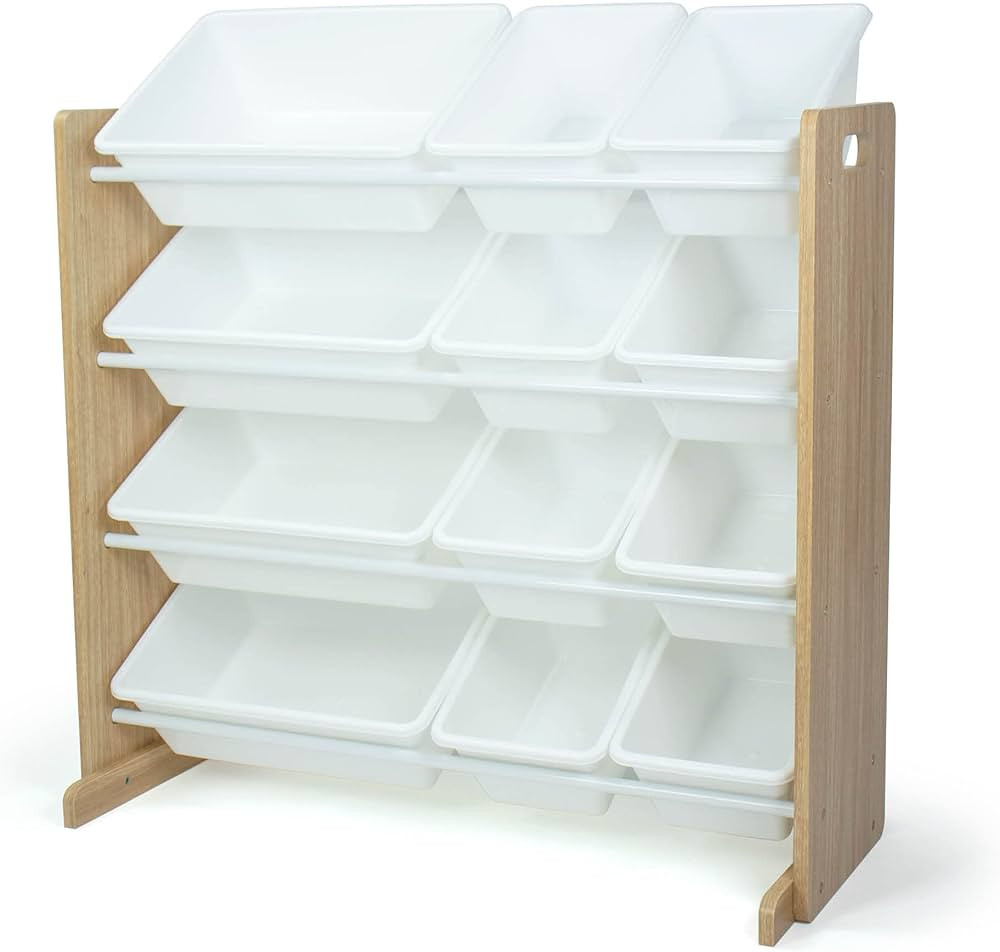 Humble Crew, Natural Wood/White Kids Toy Organizer with 12 Storage Bins | Amazon (US)
