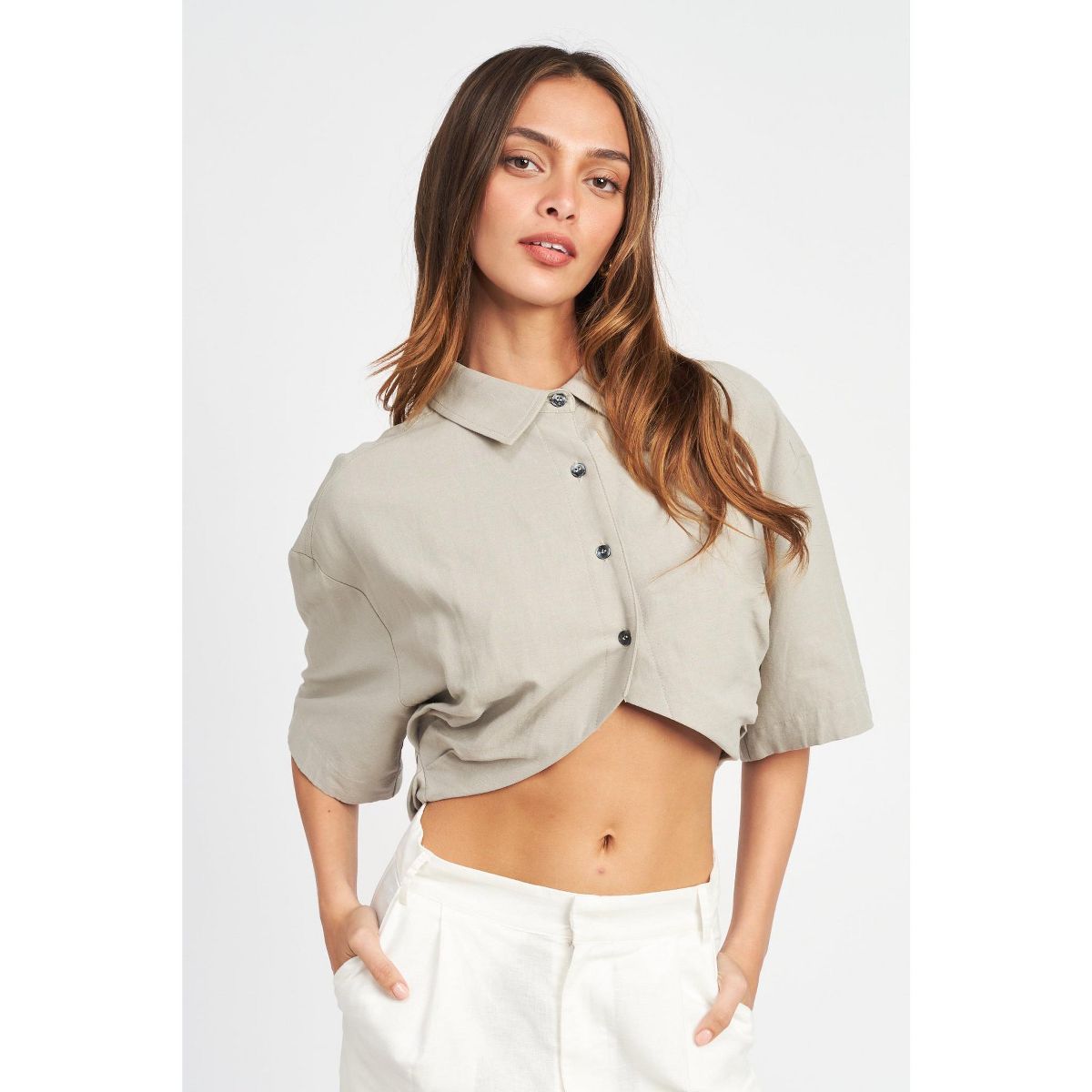 EMORY PARK Women's Cropped Button Down Shirts | Target