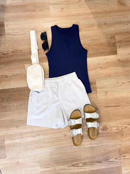 Navy tank and drawstring shorts! So comfy and cute for July 4th outfit!

#LTKshoecrush #LTKstyletip #LTKfindsunder50