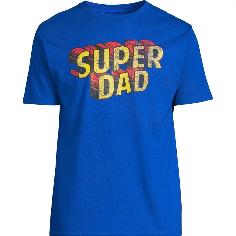 Men's Father's Day Super Dad Sketch Graphic Tee, Short Sleeve Crewneck Shirt from Way to Celebrat... | Walmart (US)