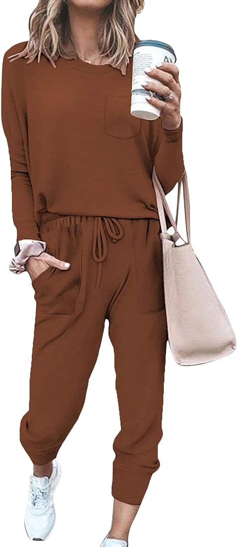 Bofell Lounge Sets for Women 2 Piece Fall Outfits 2023 Fashion Trending Now Sweatsuits Tracksuits... | Amazon (US)