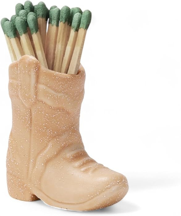 Cowboy Boot Match Holder With Striker for decorative matchsticks Ceramic Cowgirl Boot Decor Aesth... | Amazon (US)