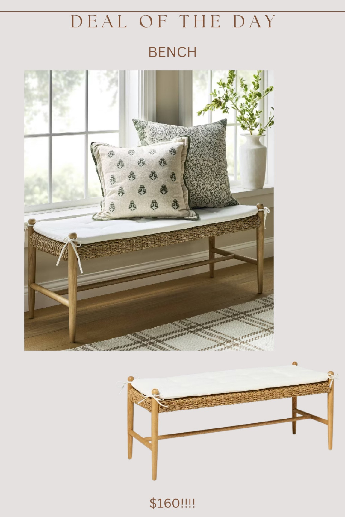 This brand new target bench is in stock!!! Major McGee vibes 😍😍😍 amazing price for this!! 

#LTKHome #LTKSaleAlert