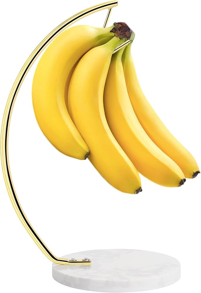 Livabber Banana Holder with Marble Base, Metal Banana Hanger Modern Tree Stand with Hook, Durable... | Amazon (US)