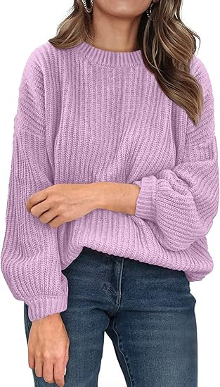 PRETTYGARDEN Women's Fashion Sweater Long Sleeve Casual Ribbed Knit Winter Clothes Pullover Sweat... | Amazon (US)