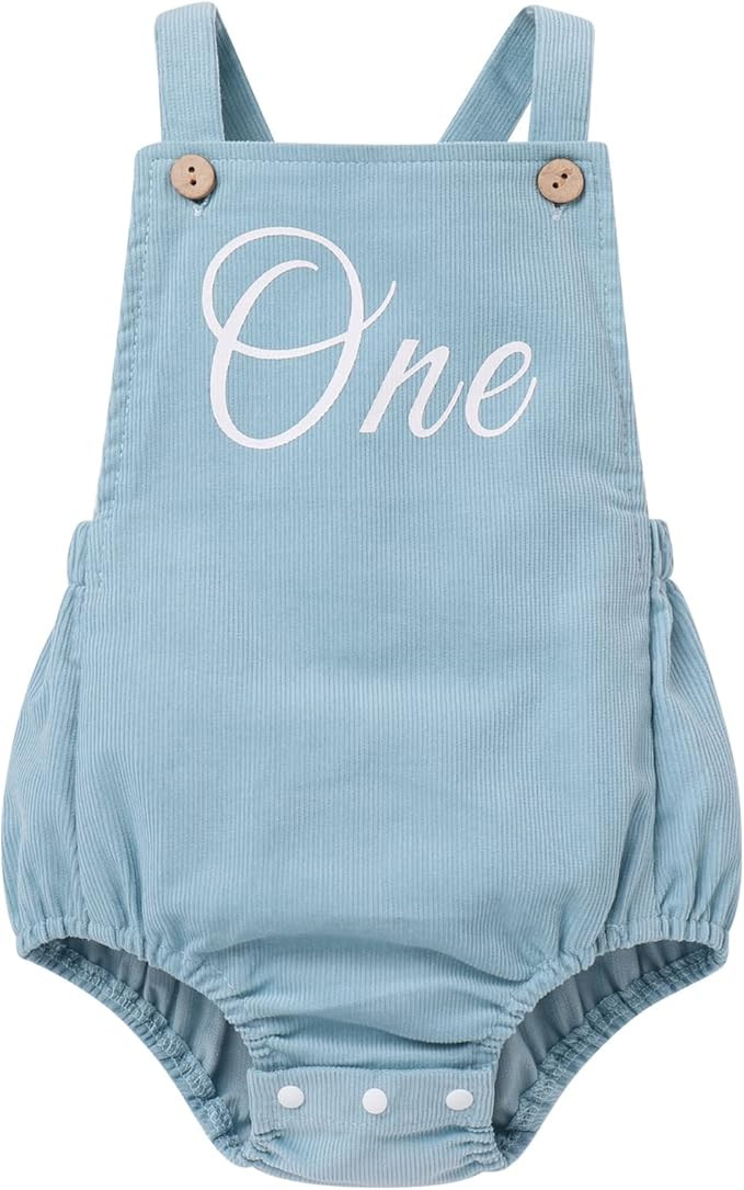 IMEKIS Baby Girls Boys Boho 1st Birthday Outfit Backless Overalls Romper for Cake Smash Photo Sho... | Amazon (US)