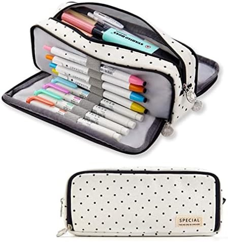 Amazon.com: iSuperb Large Capacity Pencil Case Big 3 Compartments Pencil Pouch Canvas Pen Bag Zip... | Amazon (US)