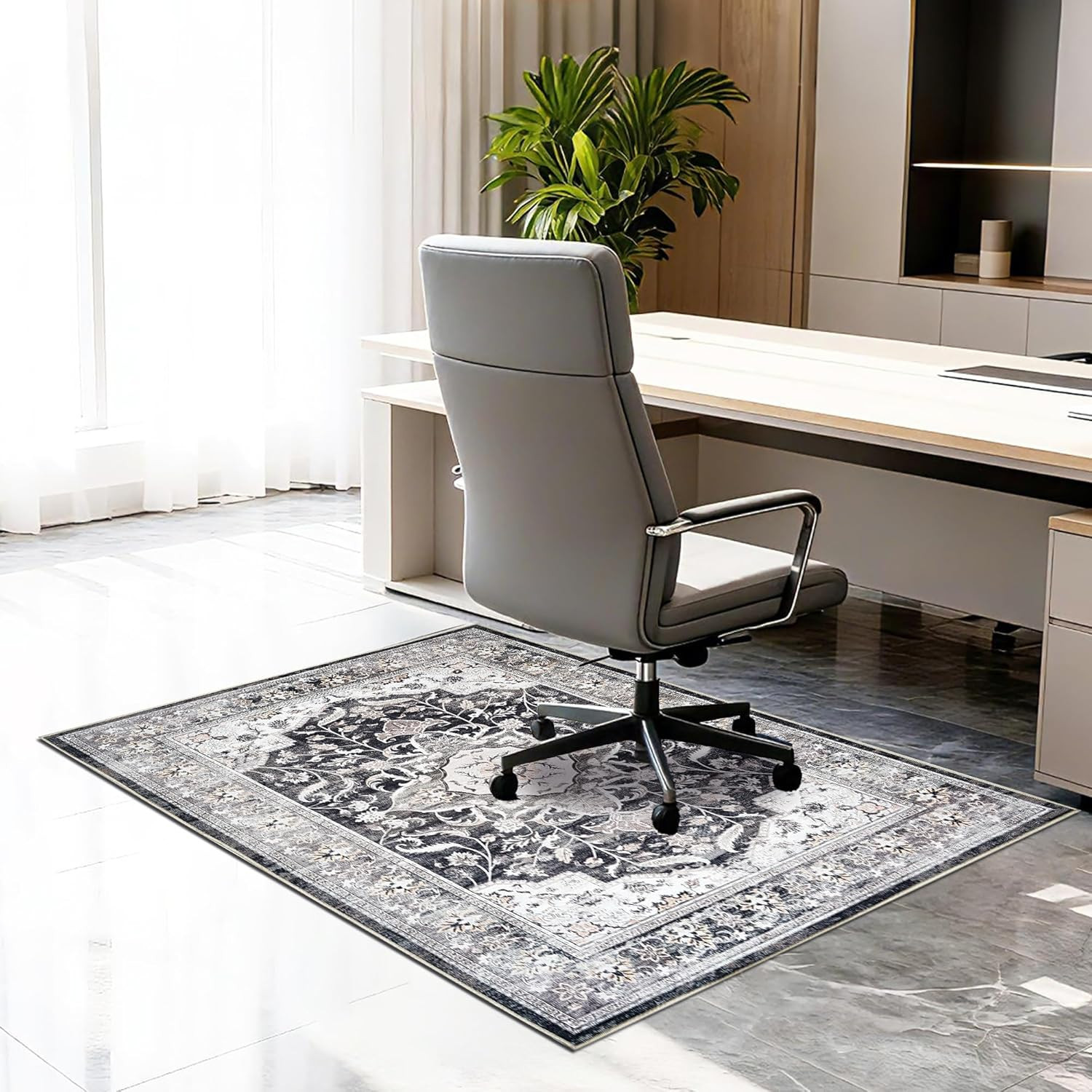 Office Chair Mat for Hardwood Tile Floor, 36"x48"Anti-Slip Under Desk Carpet Protector for Rollin... | Amazon (US)