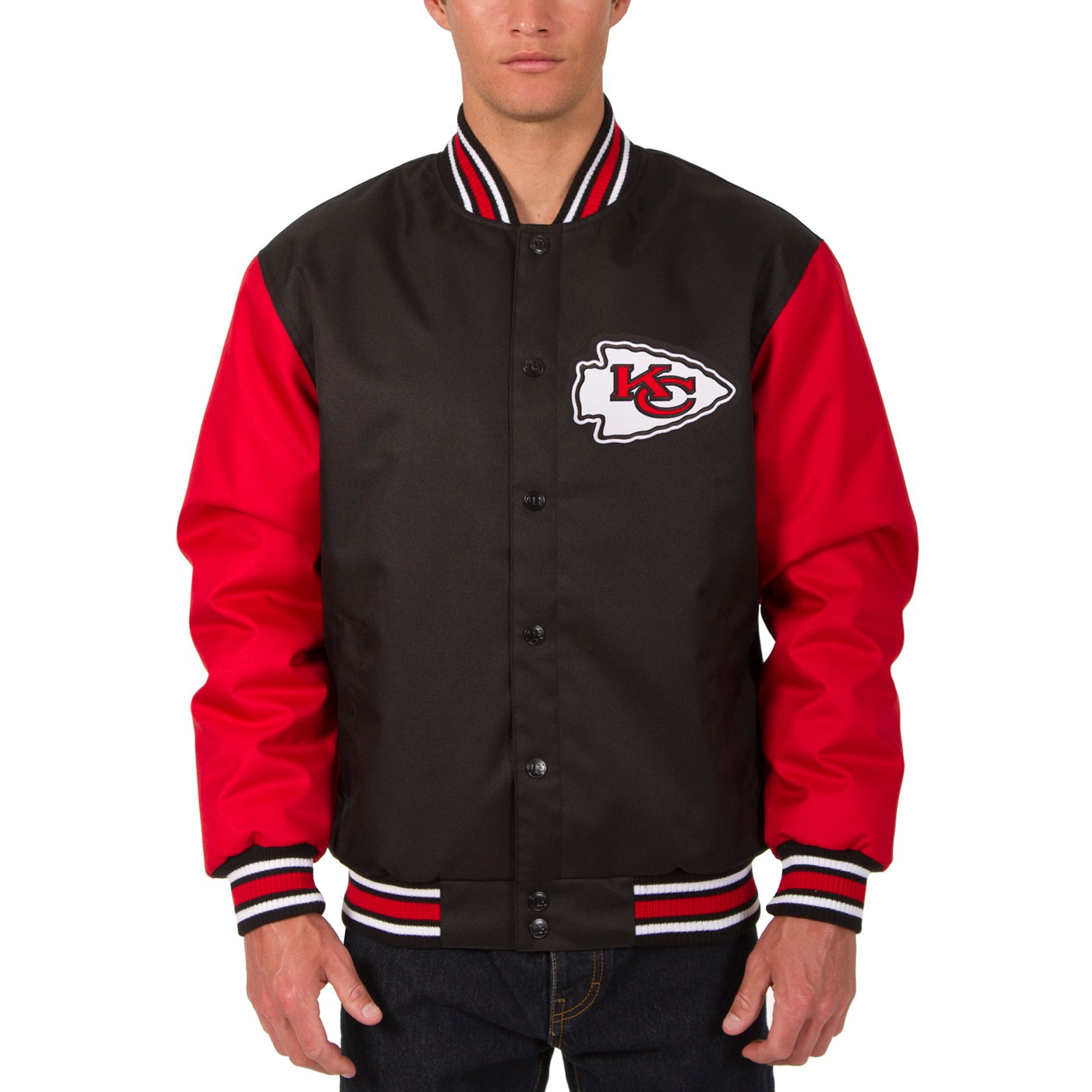 Men's Kansas City Chiefs JH Design Black Poly Twill Jacket | NFL Shop