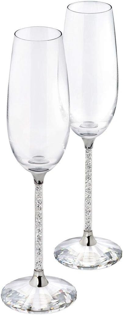 Swarovski Crystalline Clear Crystal Toasting Flutes, Set of 2 | Amazon (US)
