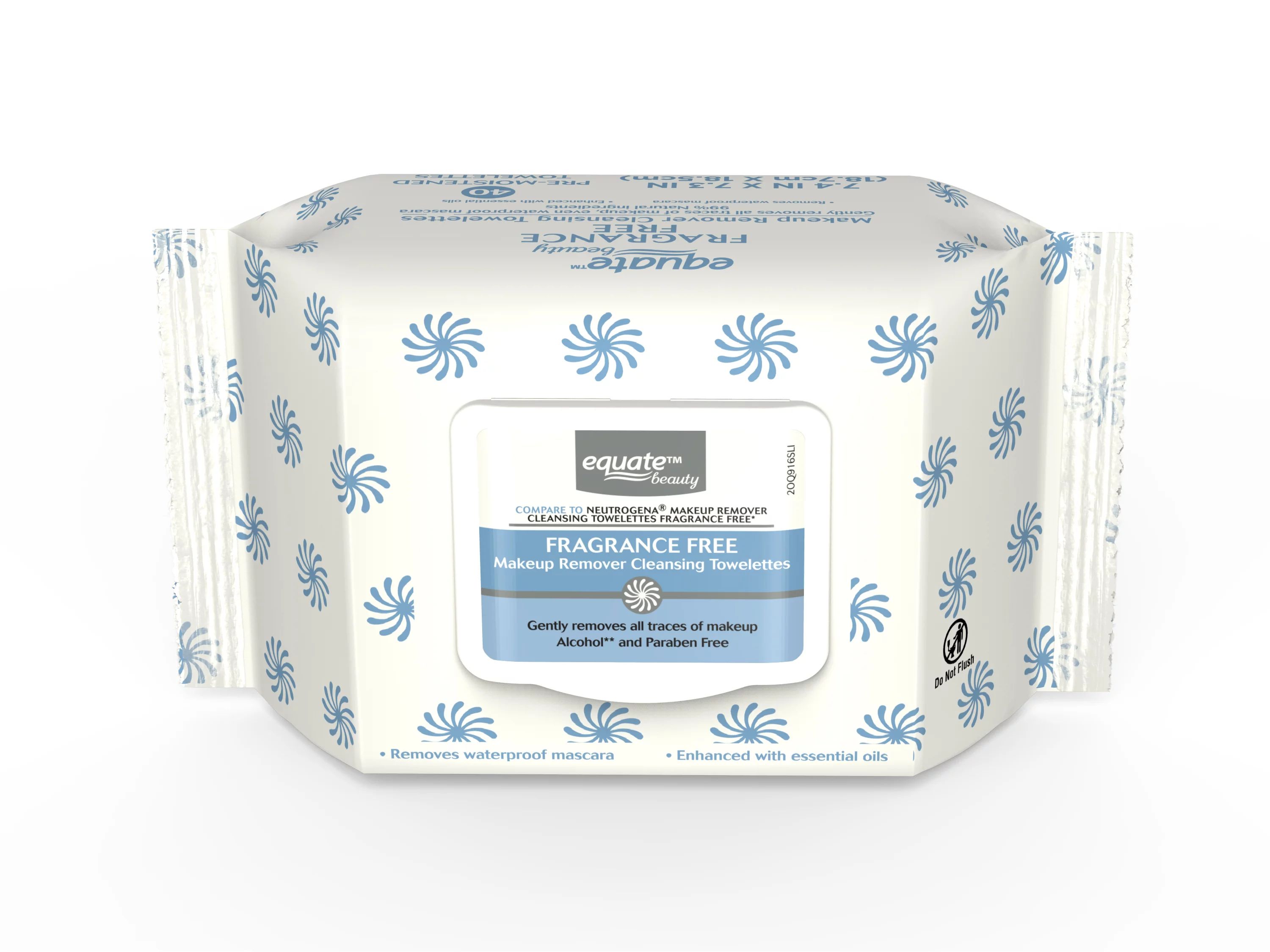 Equate Beauty Fragrance Free Makeup Remover Cleansing Towelettes, 40 Towelettes | Walmart (US)