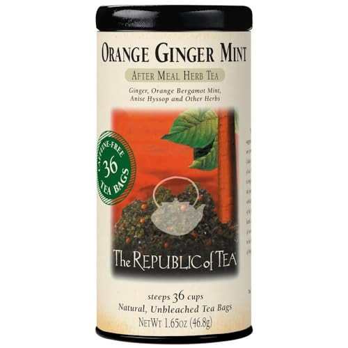 The Republic of Tea - Orange Ginger Mint Herbal Tea, 36 Tea Bag, Tin | Caffeine-free | Amazon (US)