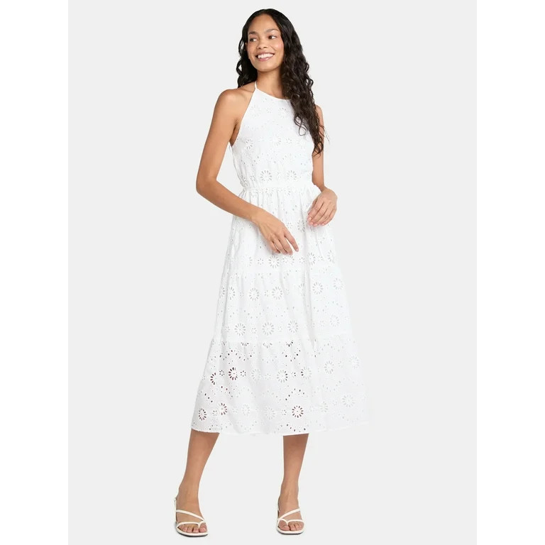 Time and Tru Women's Eyelet Halter Dress, Sizes XS-XXXL. | Walmart (US)