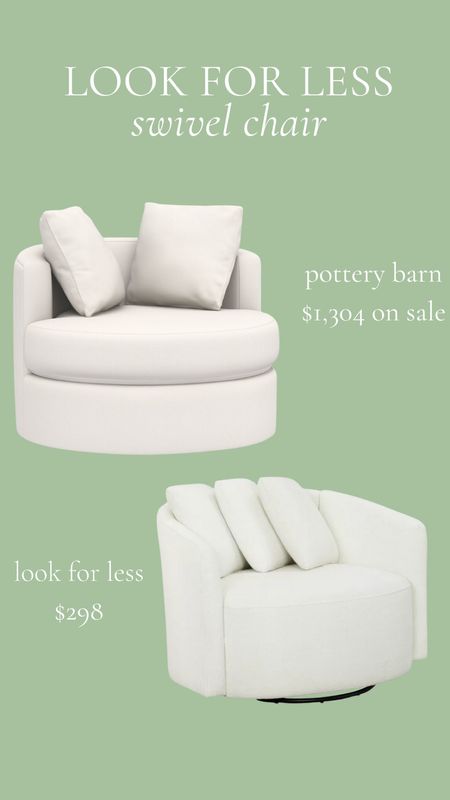 A comfy and cozy Look for Less with Drew  Barrymore’s white swivel chair  

#LTKHome #LTKStyleTip #LTKSaleAlert