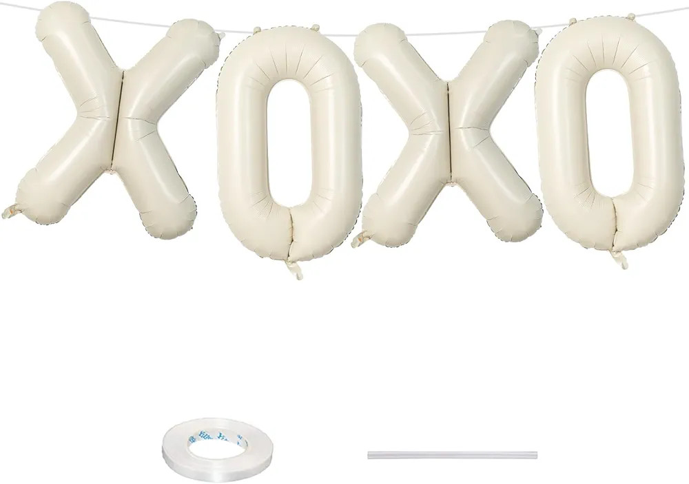 Globos XOXO beige de 40 pulgadas, letras grandes de aluminio xoxo de Mylar color crema para el d... | Amazon (US)