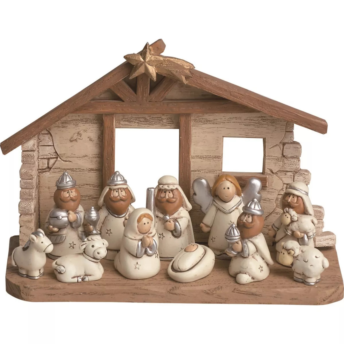 Transpac 6 in Christmas Kids Nativity Set of 12 with Creche Decorative Polyresin Holiday Decor | Target