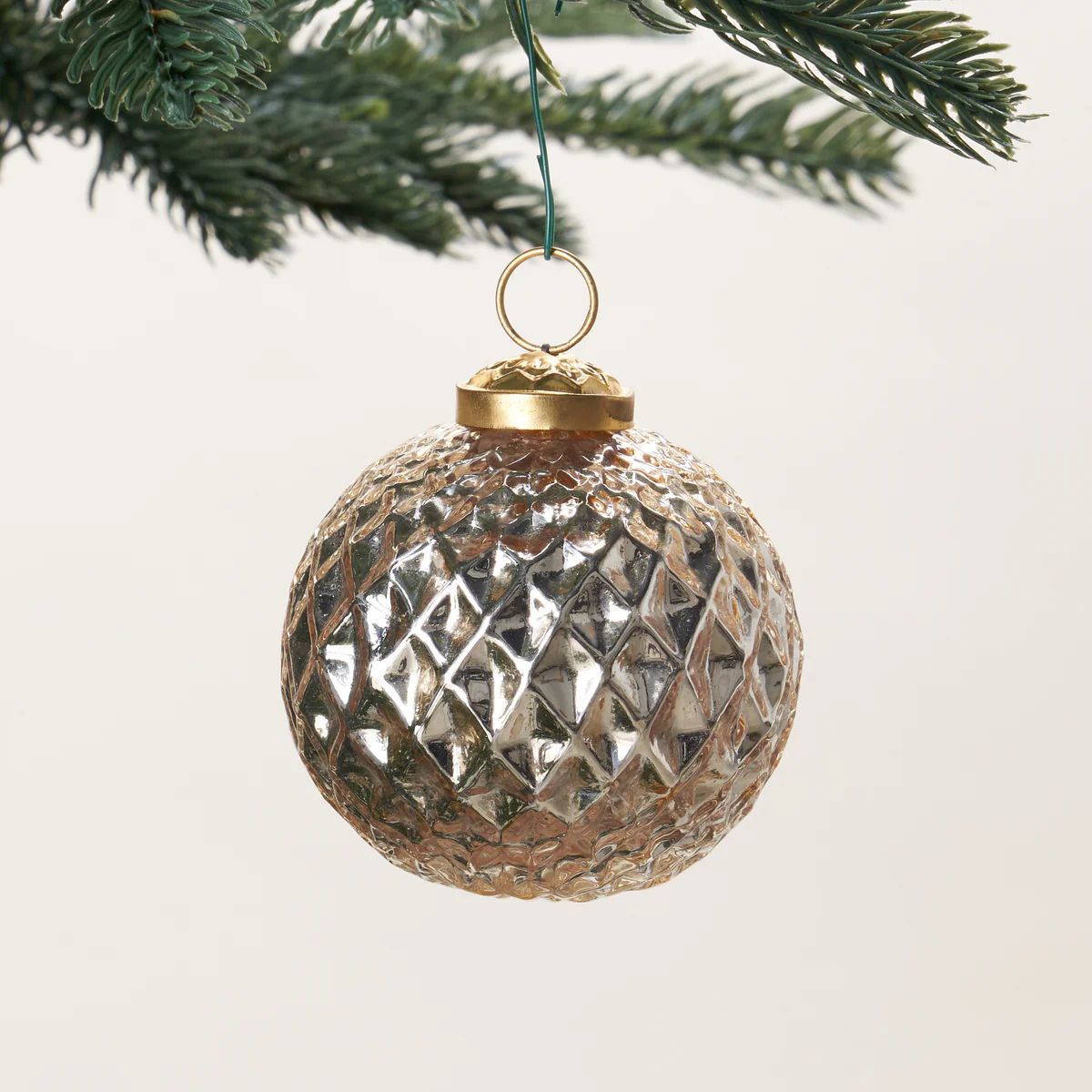Etched Globe Ornament, 2.75 | Kate Marker Home