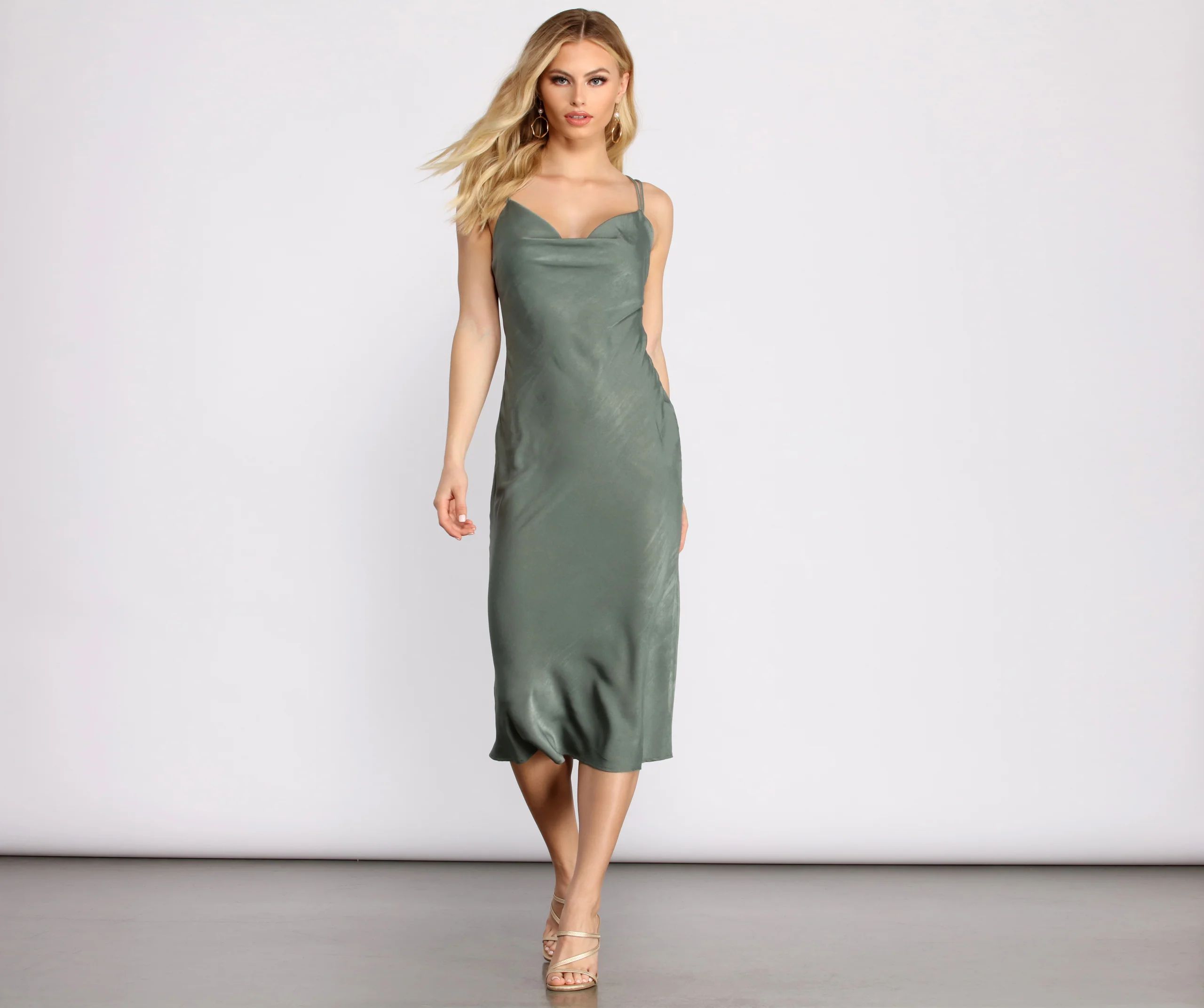 Sleek Ya Out Cowl Neck Midi Dress | Windsor Stores