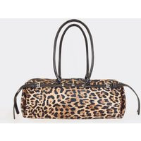 Poma Belt Detail Baguette Shaped Shoulder Bag In Leopard Print Faux Leather, Women's Size UK One Size | EGO (UK)