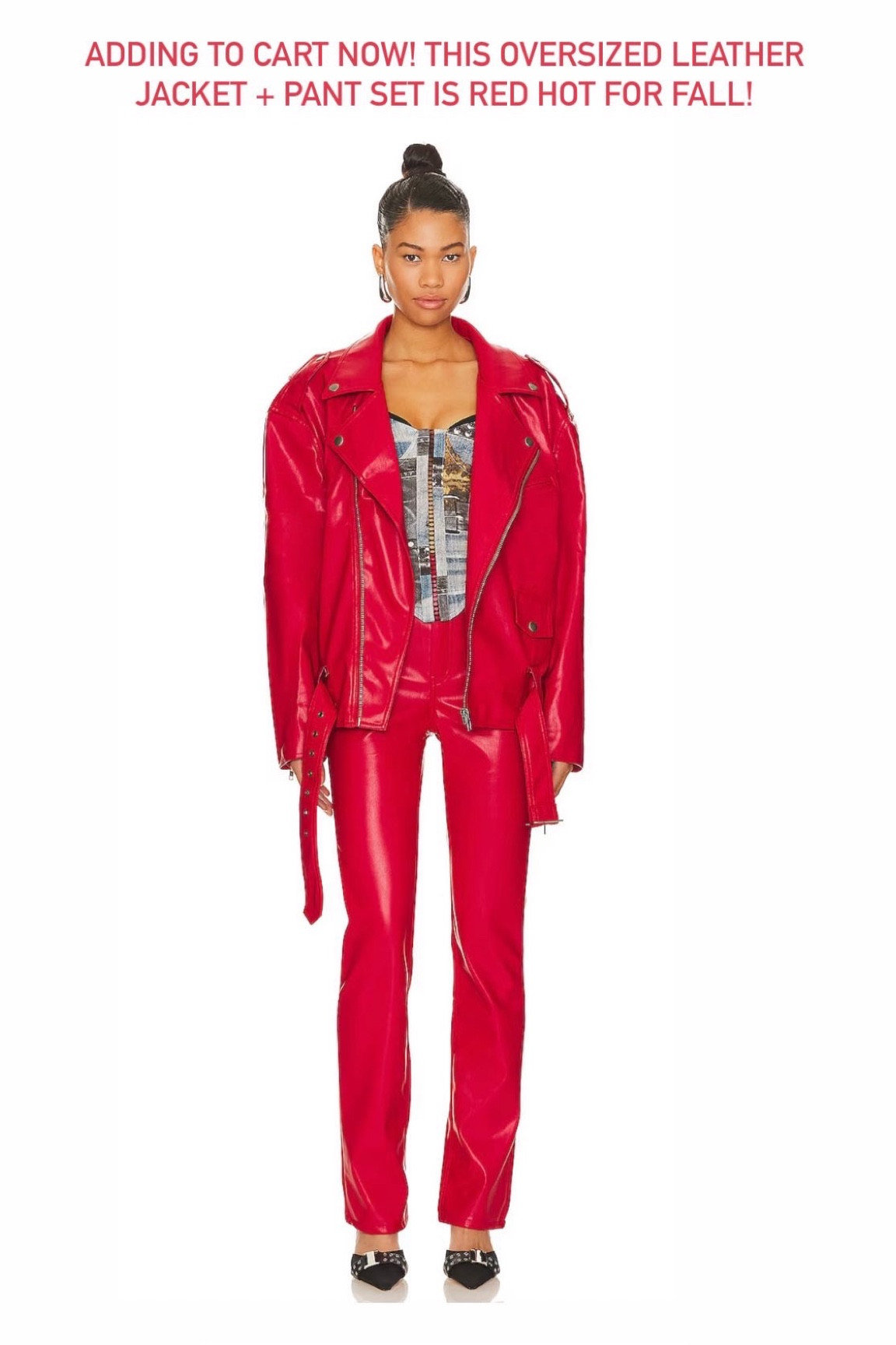 Adding to cart now! Love this oversized leather jacket and matching leather pants for fall 🔥

Matching set, fall fashion, concert outfit, going out outfit, leather jacket, leather pants, red, The Stylizt 



#LTKHoliday #LTKstyletip #LTKSeasonal