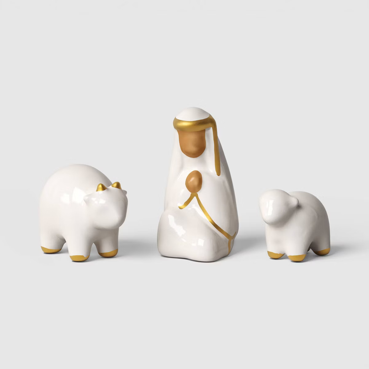 10pc Ceramic Nativity Set Christmas White - Threshold™ | Target