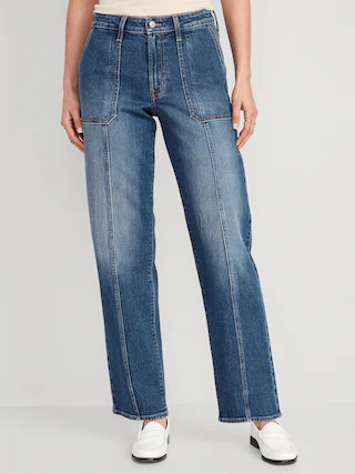 High-Waisted OG Loose Utility Jeans for Women | Old Navy (US)