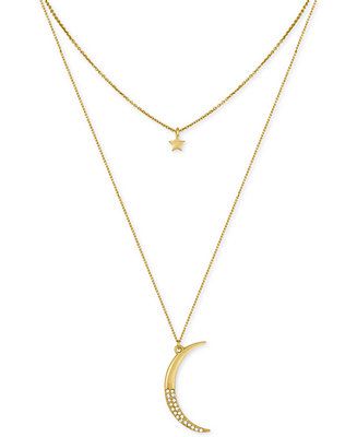 RACHEL Rachel Roy Gold-Tone Moon and Star Layer Pendant Necklace | Macys (US)