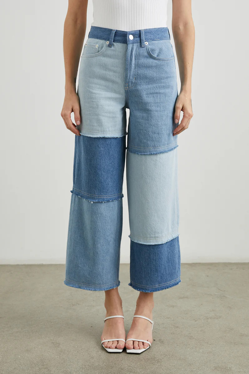 GETTY CROP WIDE LEG - LIGHT INDIGO PATCHWORK | Rails