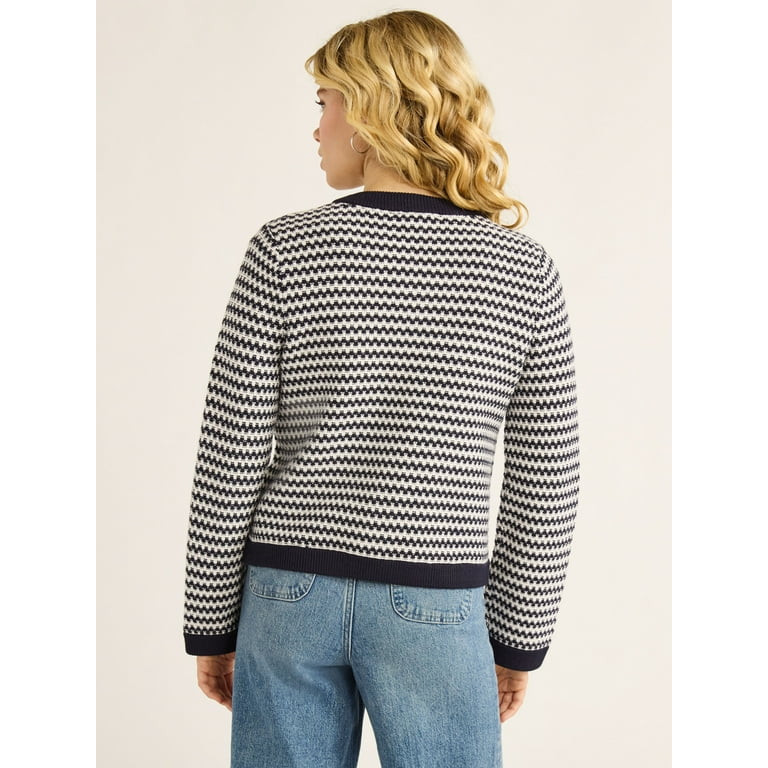 Free Assembly Women’s Welt Pocket Cardigan Sweater, Lightweight, Sizes XS-XXL | Walmart (US)