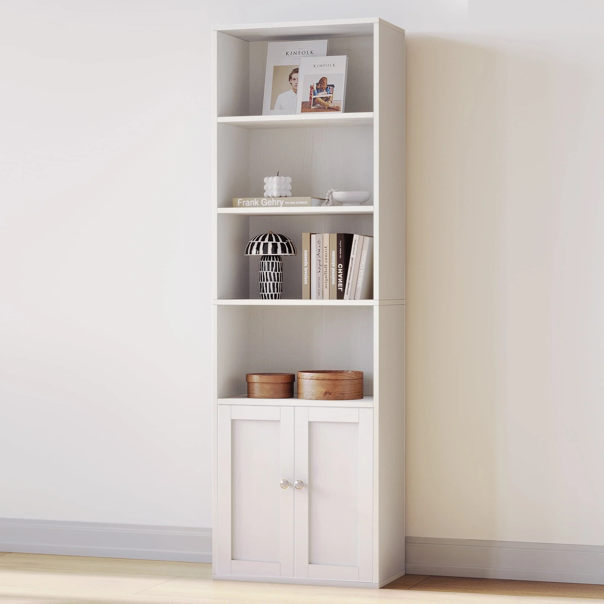Casacomoda 6-Tier Bookcase with Cabinet, Modern Bookshelf for Home Office, Living Room or Bedroom... | Walmart (US)