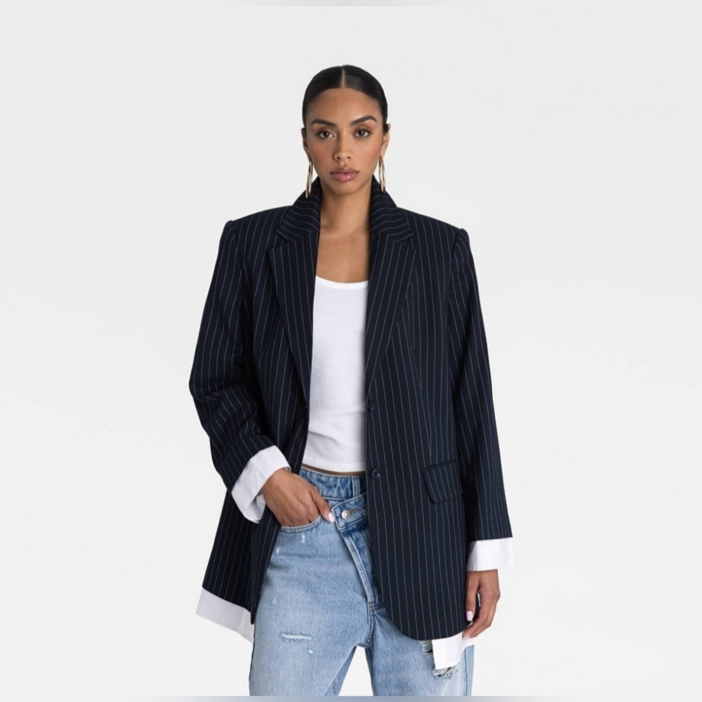 KBB by KAHLANA The ShirtBlazer Navy/White Striped XL nwt | Poshmark