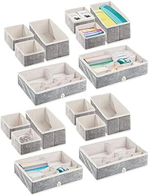 mDesign Set of 16 Wardrobe Storage Boxes – Fabric Storage Bins for Clothing and Accessories –... | Amazon (UK)