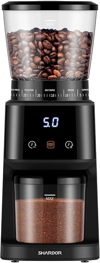 SHARDOR Conical Burr Coffee Grinder with Digital Timer Display, Electric Coffee Bean Grinder with... | Amazon (US)