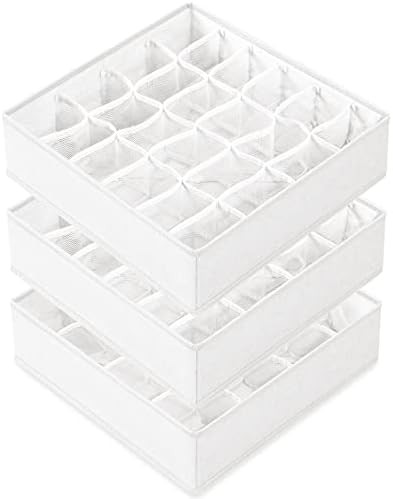 3 Pack Sock Underwear Drawer Organizer Dividers, 64 Cell Fabric Foldable Cabinet Closet Organizer... | Amazon (US)