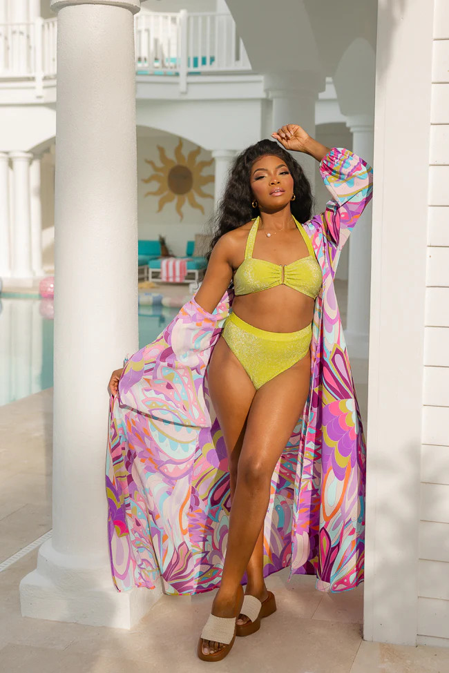 Eyes On Paradise Purple Belted Kimono Cover Up FINAL SALE | Pink Lily