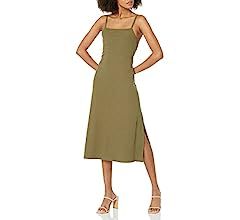 The Drop Women's Leslie Side Slit Strappy Square-Neck Loose-fit Rib Knit Midi Dress | Amazon (US)