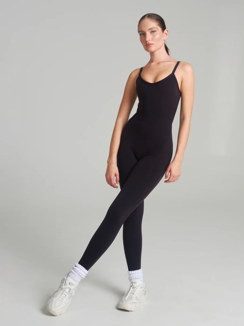 Poshknit Scrunch Bodysuit - Onyx Black | Buffbunny Collection