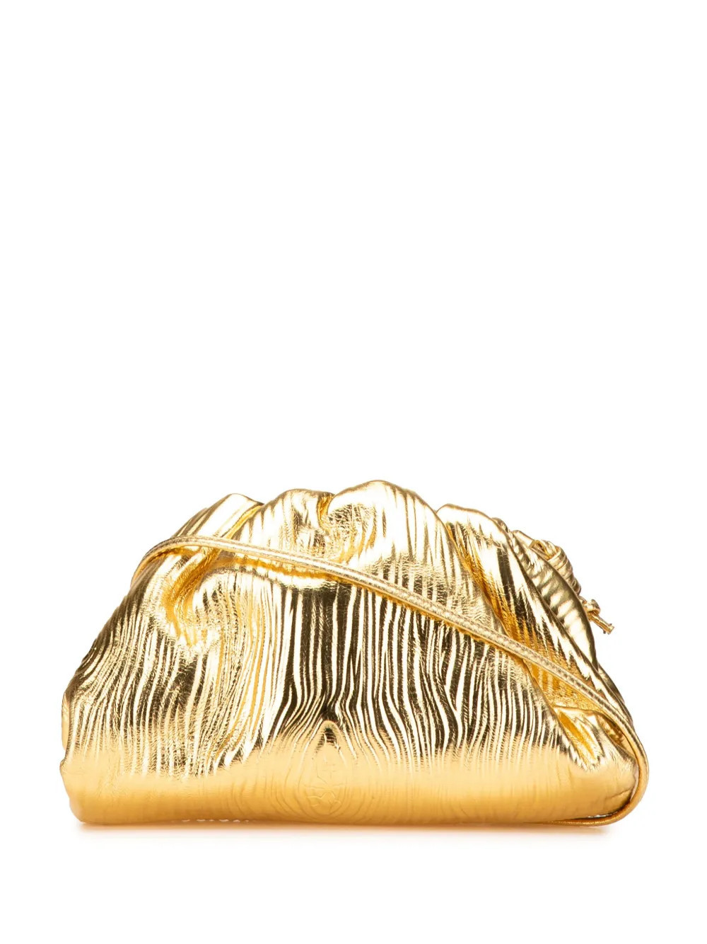 Bottega Veneta Pre-Owned 2012-2024 Metallic Bark Embossed Lambskin The Mini Pouch crossbody bag - Gold | Farfetch Global