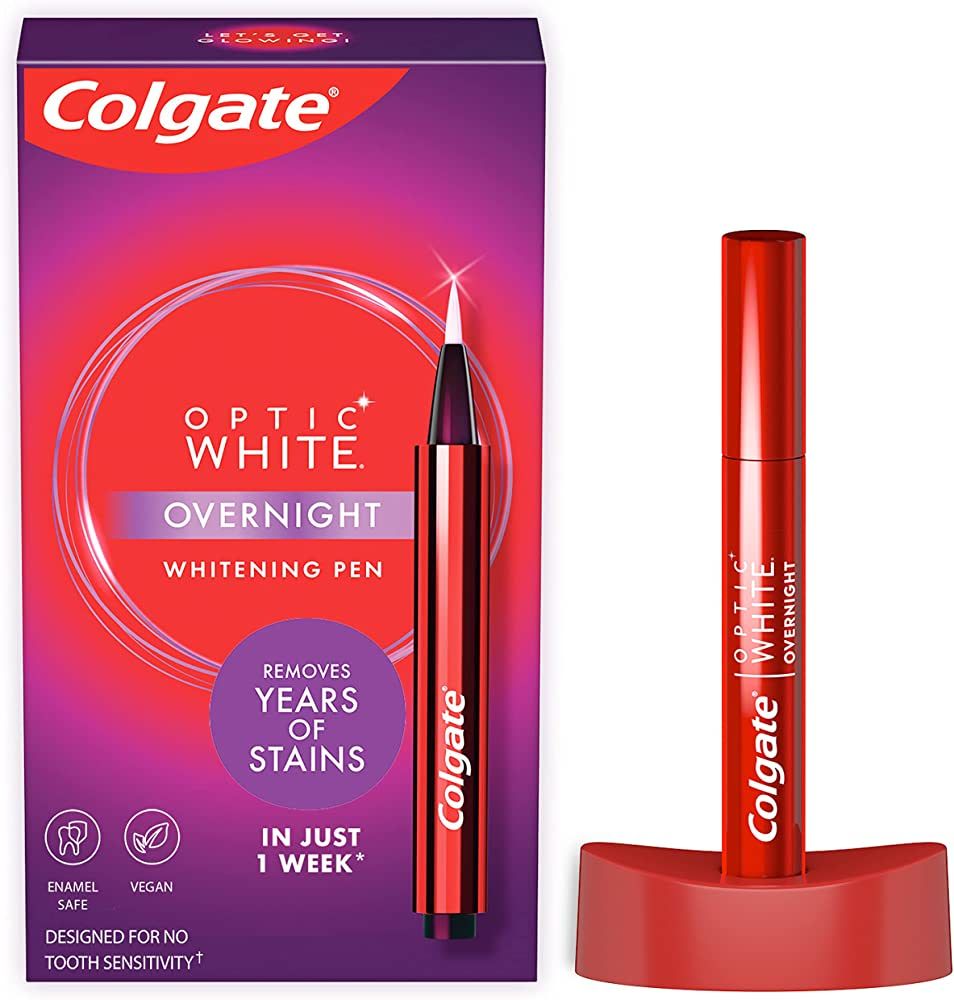 Colgate Optic White Overnight Teeth Whitening Pen, Teeth Stain Remover to Whiten Teeth, 35 Nightl... | Amazon (US)
