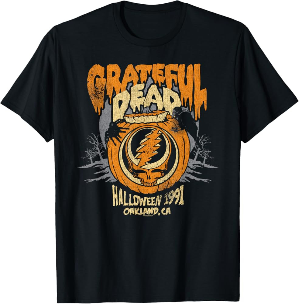 Grateful Dead Halloween Jack-o-Lantern Vintage Band T-Shirt | Amazon (US)