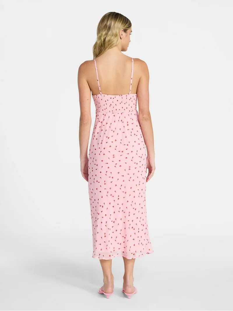 No Boundaries Sleeveless Ruffle Midi Dress, Women's XXS-XXL | Walmart (US)