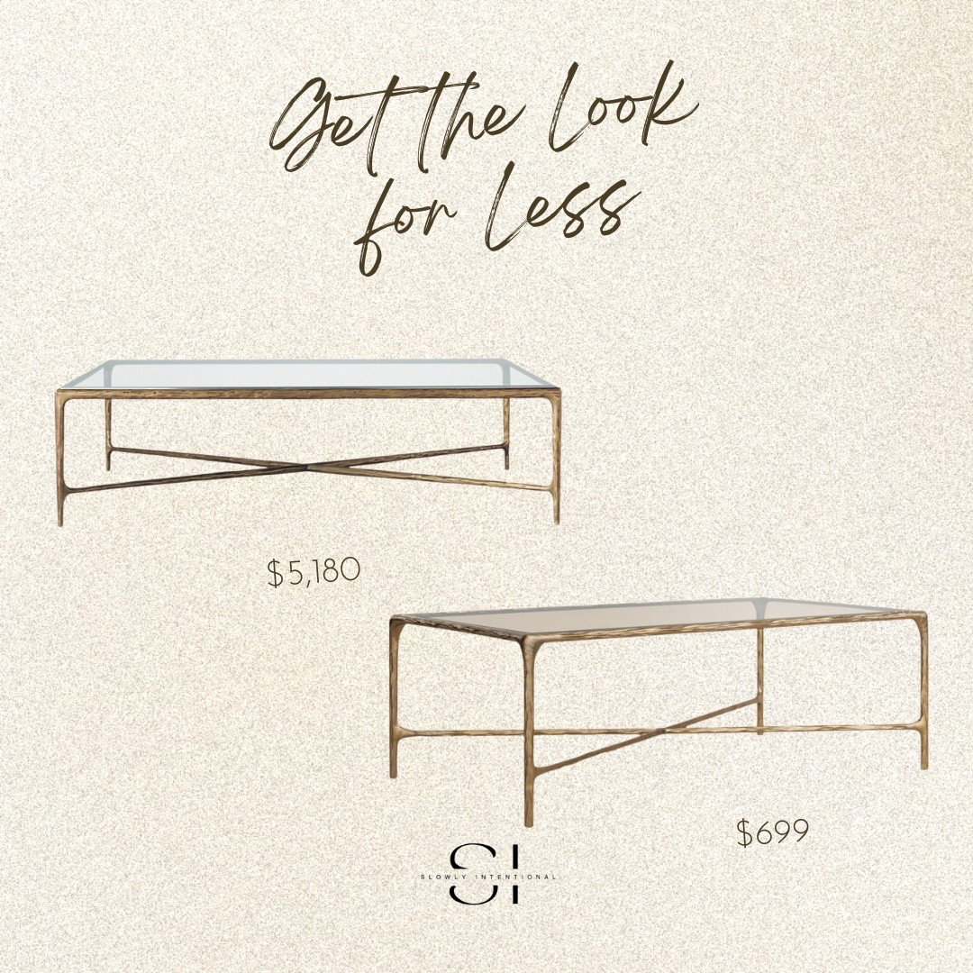 This coffee table is a total game changer for your living room. You can get the exact same style as the RH table for a much better price. The RH version costs over $5,000, but I found this beautiful look-alike on Wayfair for only $699! It has the same thin metal frame and clear glass top that makes any room look high-end. I love how it feels light and airy, which is great for a busy house. It is very strong and so easy to wipe clean after the kids play nearby. You can style it with a big tray and some pretty books to make it look even more expensive. This is the perfect way to get that designer style you see on social media without spending a fortune. It makes your home look so polished and fancy while still being a place where you can actually live!

#LTKHome