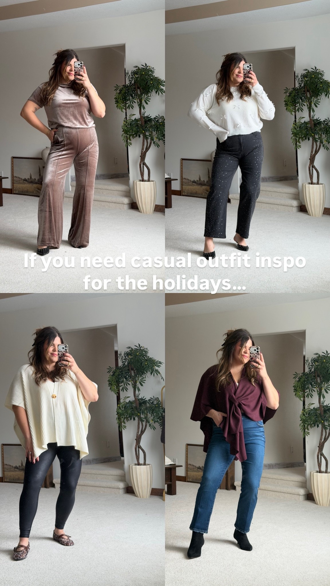 Affordable and casual holiday and Christmas outfit ideas all midsize and thick tummy approved
