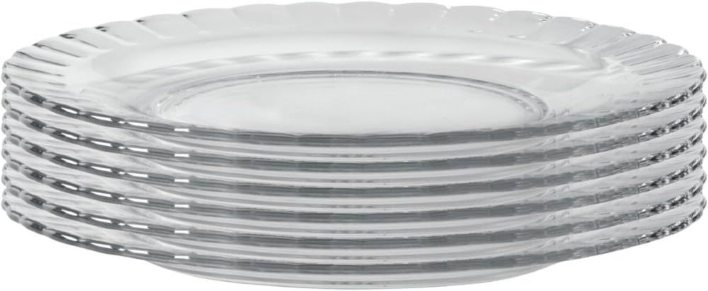 Duralex tempered Glass Paris Dinner Plate 9 Inch, 23 Cm-Set of Six, Clear | Amazon (US)