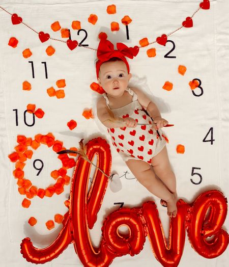 Valentines Day 9 month Baby Milestone Set-upp

#LTKBaby #LTKSeasonal