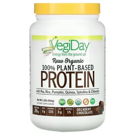 Natural Factors Raw Organic 100% Plant-Based Protein Decadent Chocolate 1.2 lb (550 g) | Walmart (US)