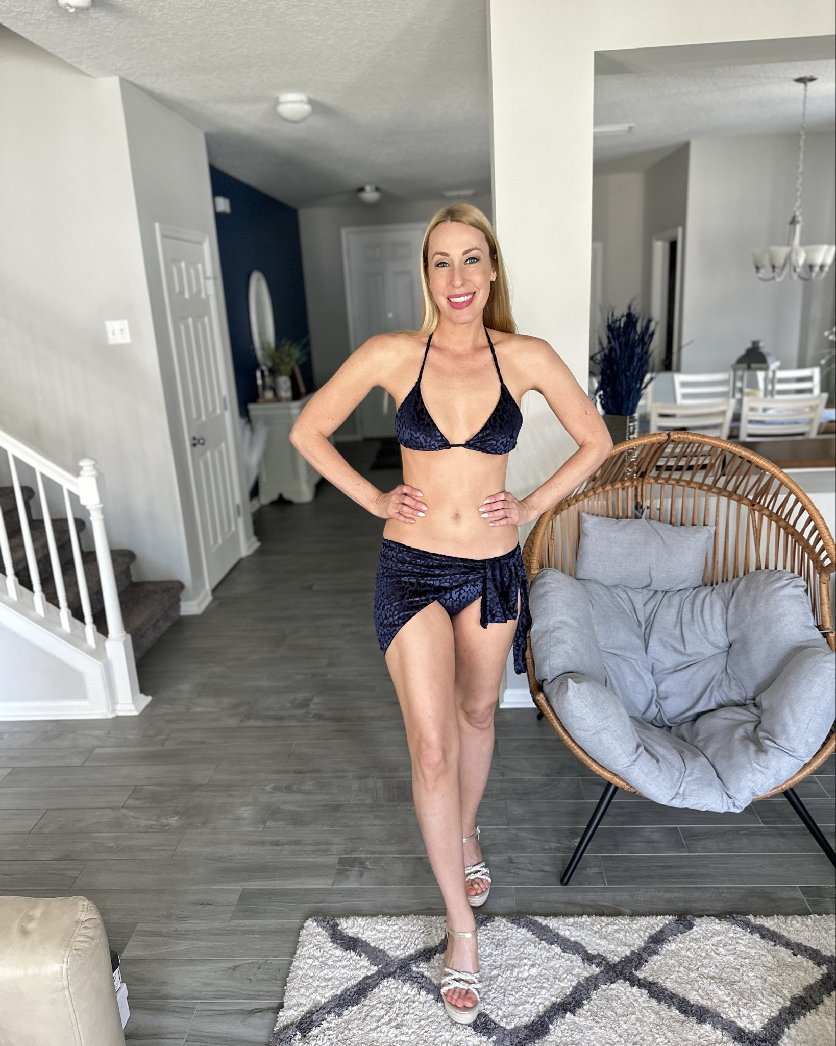 Velvet leopard print 3 piece set 
💙 super soft
💙wearing size small and fits true to size
💙 I love it with or without the cover up skirt 

#LTKstyletip #LTKswim #LTKfindsunder50