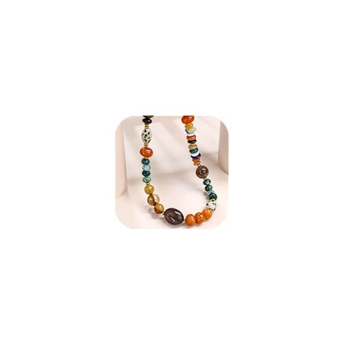 Boho Colorful Chunky Statement Beaded Necklaces for Women,Handmade Women's Fashion Gemstone Bead ... | Amazon (US)