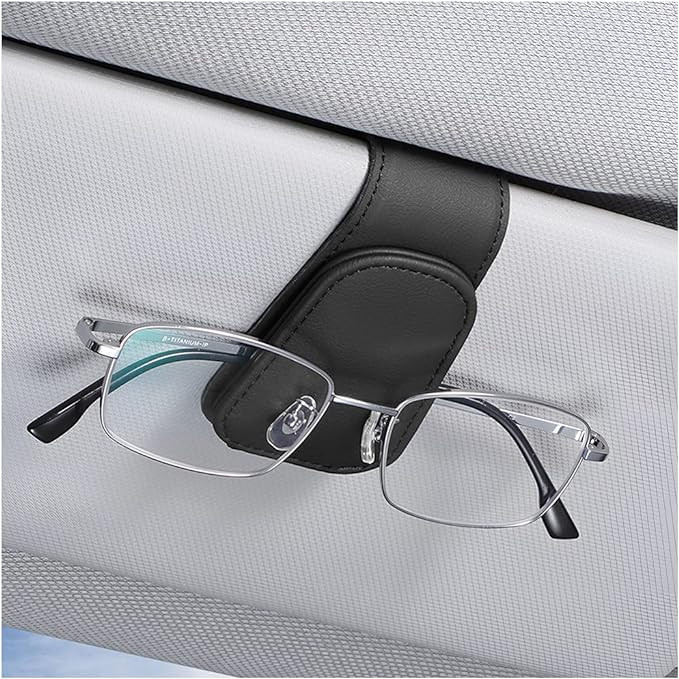 AICEL Sunglasses Holders for Car Sun Visor, Leather Eyeglasses Hanger Mounter, Magnetic Glasses H... | Amazon (US)